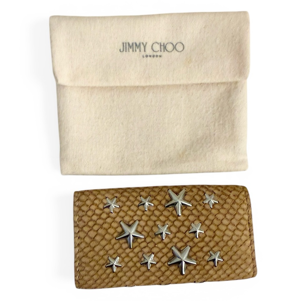 Jimmy Choo Star Studded Snakeskin Embossed Key Holder w/ Dustbag & Box (NEW) - Picture 7 of 11